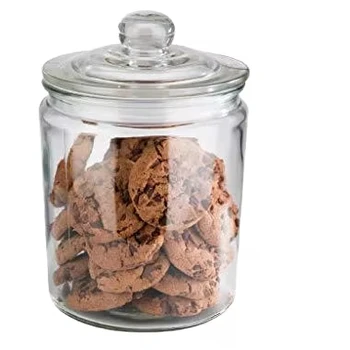 Hot Selling 1-Gallon Round Glass Cookie Storage Jar with Lid Modern Design for Pantry Food Storage in Kitchen