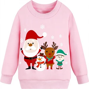 Little Girls Sweatshirts Cotton Long Sleeve Crewneck Pullover Toddler Kids Winter Warm Sweater 2t-8t