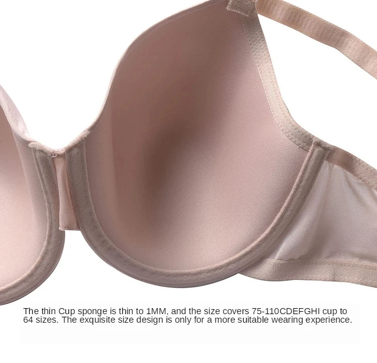 Solid Color Fat Wome Big Breasts BH Brattle Oversized Thin Cup Underwear Black Seamless Large Plus Size Bra