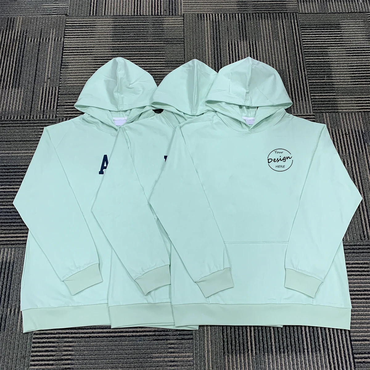 Wholesale Printed Regular Fit Casual Ribbed Hem Tshirt Hoody Men Long Sleeve T Shirt with Hoodie Cotton