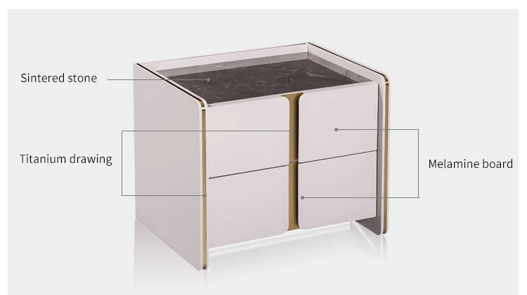 Allure Modern Style Interior Design Villa Bedroom Storage Mirrored Bedside Cabinet Bedroom Furniture