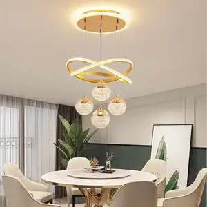 Modern LED Ring Chandelier Acrylic Round Pendant Light for Restaurant