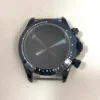 Boîtier noir, lunette blanche et bleue