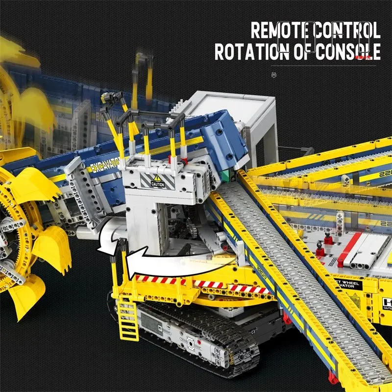 22017 Technical Remote-controlled Electric Bucket Wheel Excavator 42055  Model Building Blocks Bricks Toys Gifts