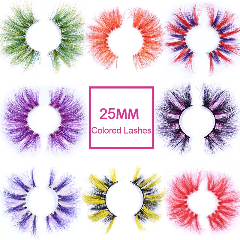 Собственный бренд оптовая продажа 100% безжалостная ручная работа Мягкие 3D норковые красочные накладные ресницы