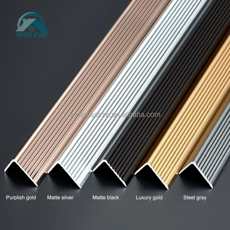 Win Top Aluminum Transition Edge Trim Stair Nosing Edging for Tile Steps Safety Anti-Slip Aluminium Stair Nosing