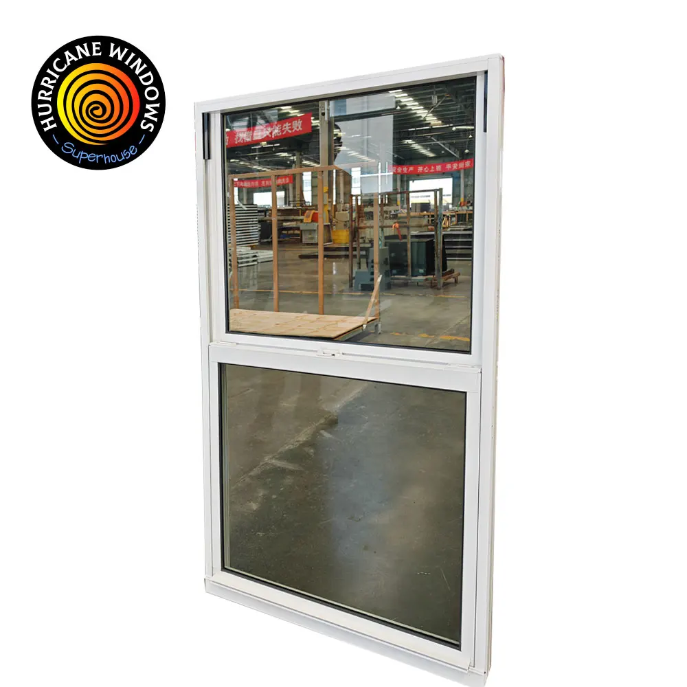 Superhouse Window NFRC NAFS Hurricane Resistance Customized  Aluminum Laminated Glass Vertical Sliding Window Single Hung Window