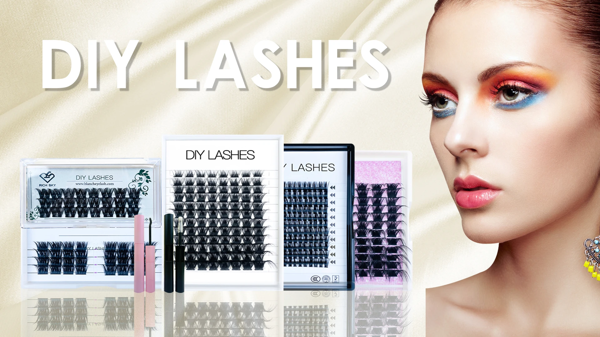 Richsky Customizable Diy Eyelash Extention Segment Cluster Lashes Kit