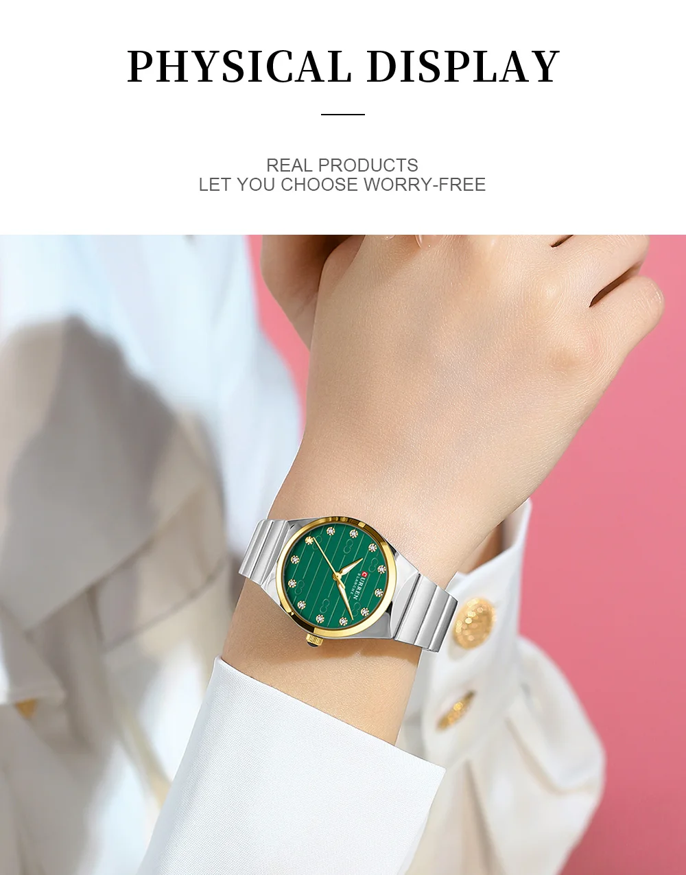 CURREN 9110 Luxury Stainless Steel Watches Female Classic Round Dial Quartz Watch Women Business Wristwatches Wrist Watch