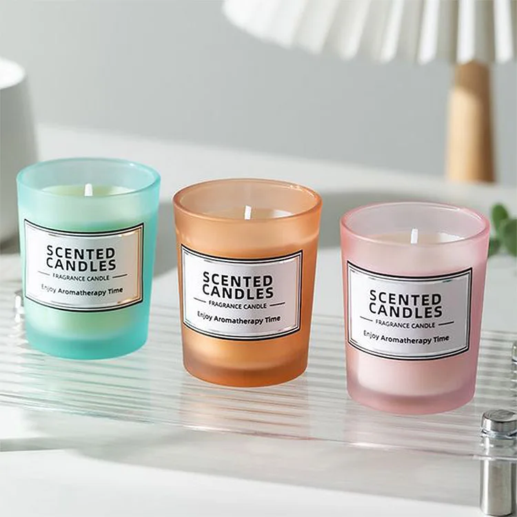 Straight Sided Empty Luxury Custom Colorful Candle Jars with Lid and Boxes Packaging Glass Jars with Lids for Candles