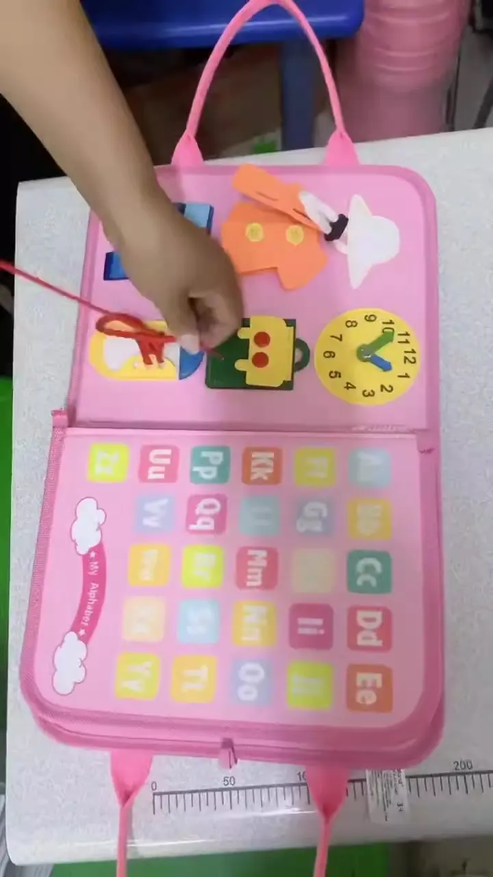 Hotsale Activity Board Montessori Kids Felt Busy Learning Basic Dress Skill Educational Travel Baby Sensory Toys