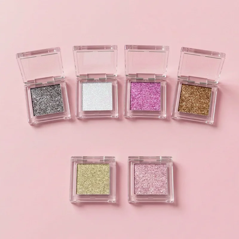 Private Label Multichrome Baked Eyeshadow Palette Chameleon Shimmer Single Eyeshadow Custom Logo Vendor Bulk