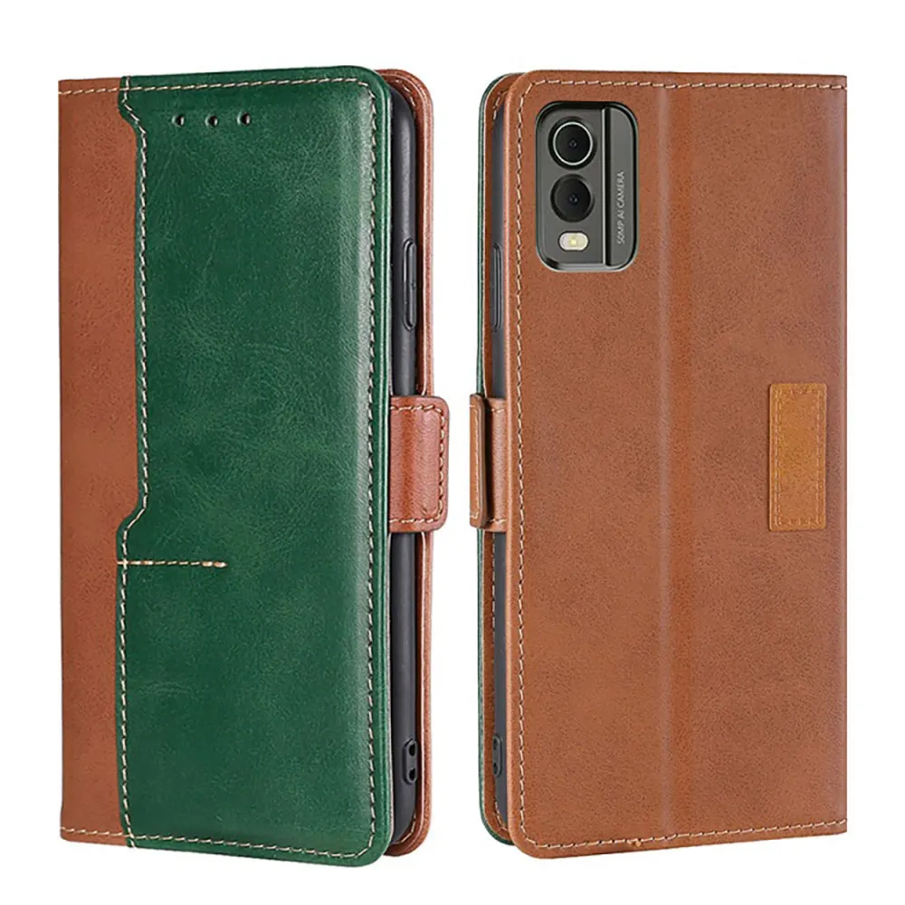 Laudtec Sjk966 Leather Phone Case Wallet Card Shell Simple Business Cover Fashion Shockproof Anti-Fingerprint For Nokia C32 supplier