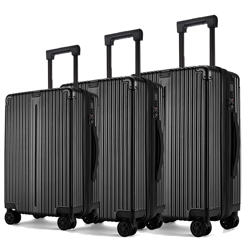 Wholesales PC Travel Suitcase Set of 3 Alumiun Trolley Travel Bags TSA Custom Lock 360 Spinner Wheel  Luggage Expandable Zipper