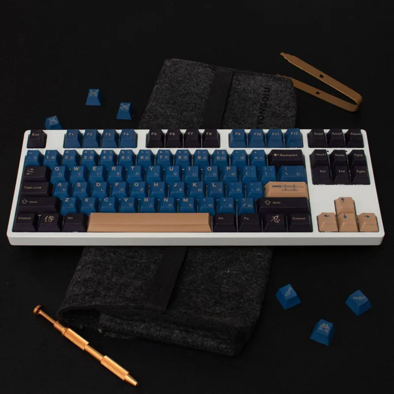 GMK Red/Blue Samuraiキーカップ PBT 129/23キー Cherry Profile DYE-SUB
