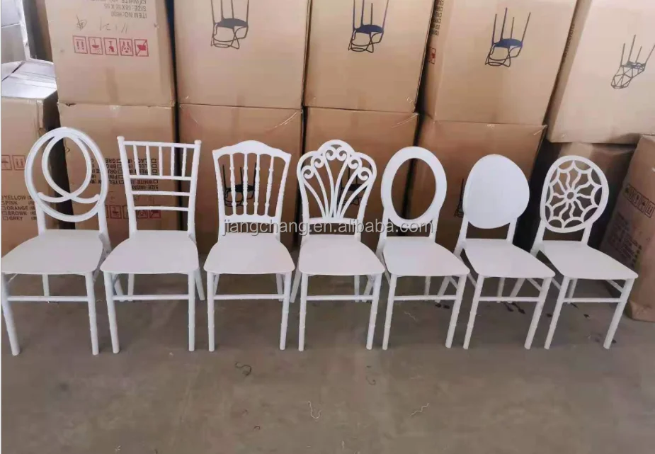 White Plastic Events Wedding Chiavari Chair Plastic Ballroom Wedding