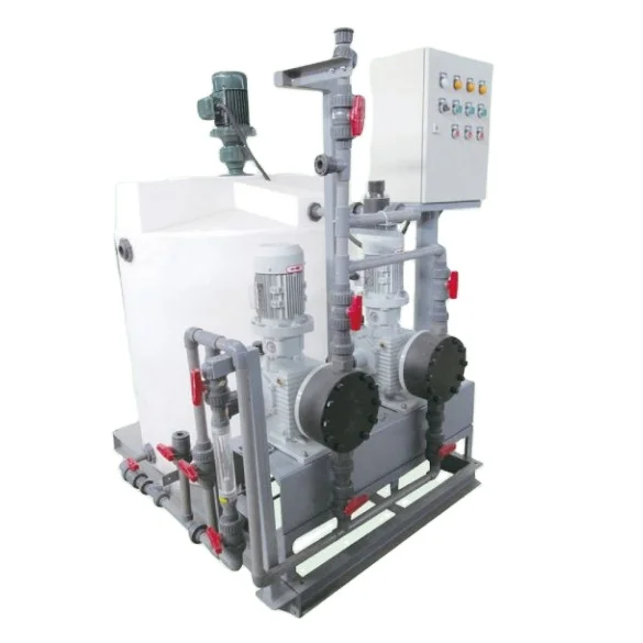 auto manual polymer dosing machine alum acid floc tank flocculation dosing system