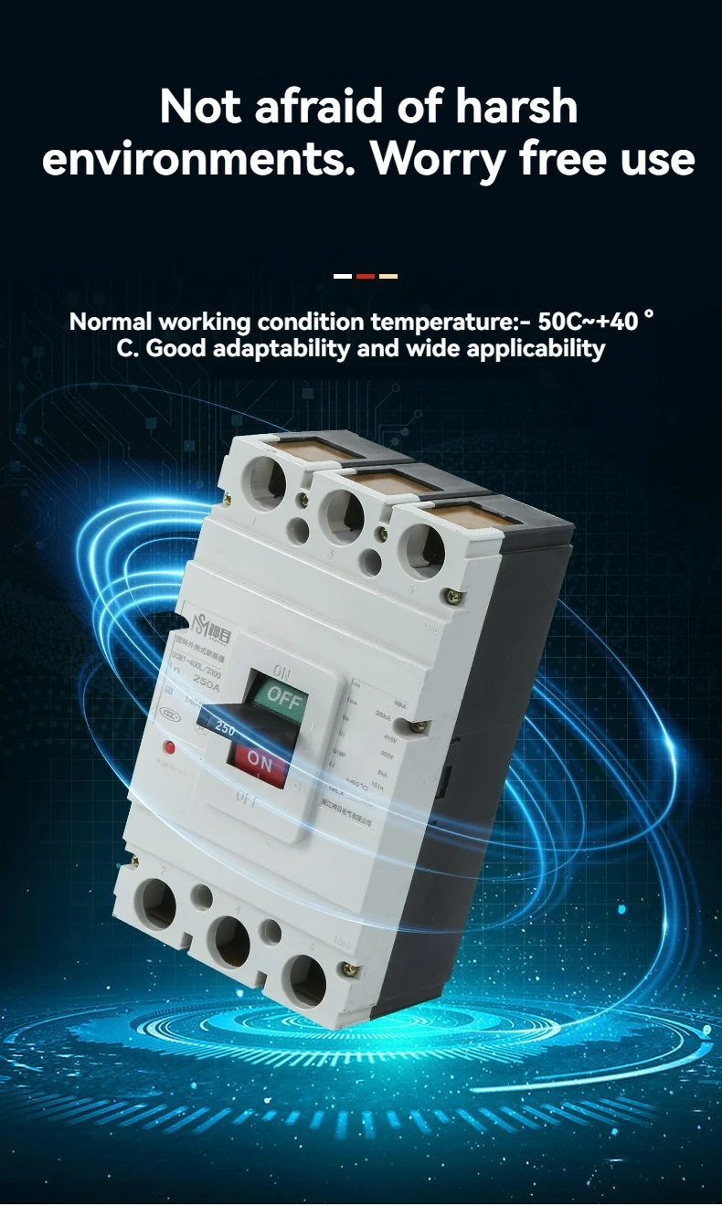Industrial 630A Moulded Case Circuit Breaker 3P MCCB with Motor Overload and Short Circuit Protection