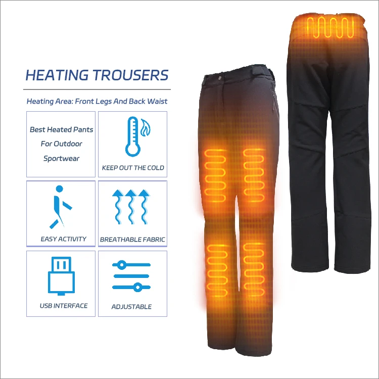 Men's Customizable Zippered Heated Pants USB Winter Blanket Reactive Heated Long Johns