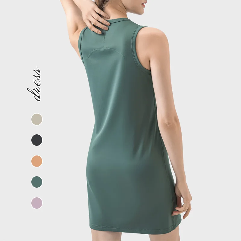 DSS067 Women Summer Sports One-piece Dress Crew Neck Racer Back Tennis Dress  Quick Dry Loose Fit Outdoor Active Wear| Alibaba.com