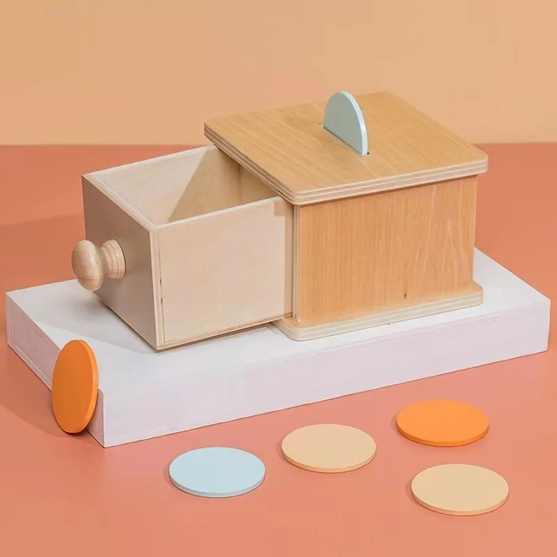 Montessori Spinning Wooden Musical Rainbow Drum With Bell Kids Educational