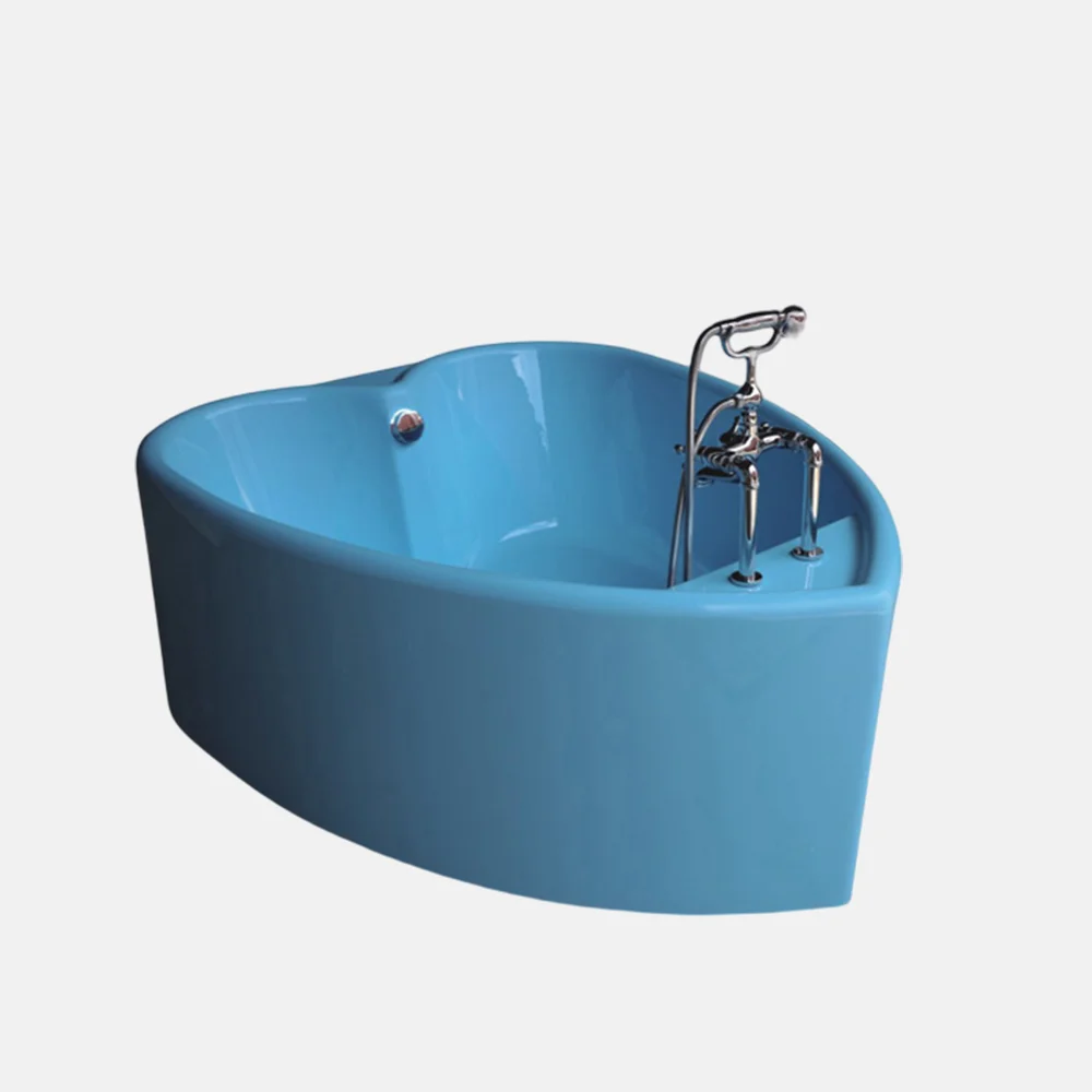 Freestanding Acrylic Whirlpoo Acrylic Soaking Colourful Bathroom Freestanding Heart Shape Bathtub For Adult