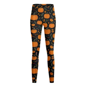 2023 European American New Women's High Waist Yoga Tight Fitness Pants for Tummy Control Full Length Wrinkle-Resistant Pumpkin
