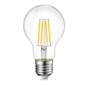 Vertak Hot Sale 4W 6W 8W 10W Filament Bulbs 3000K 4000K 6500K Warm White Lamp A60 E27 Led Bulb