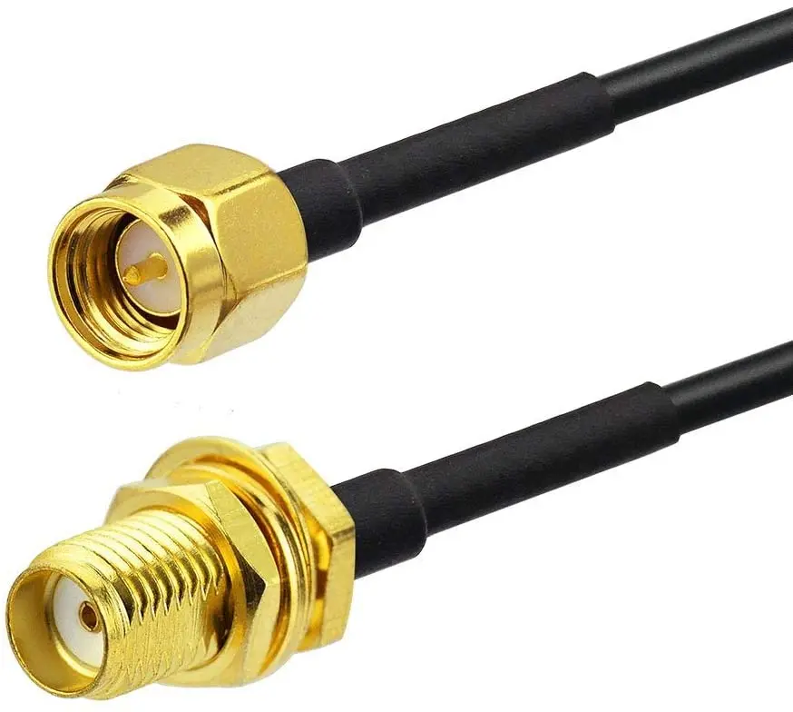 50ohm low loss RF coaxial cable RG174 with SMA MALE to SMA FEMALE connector or antenna