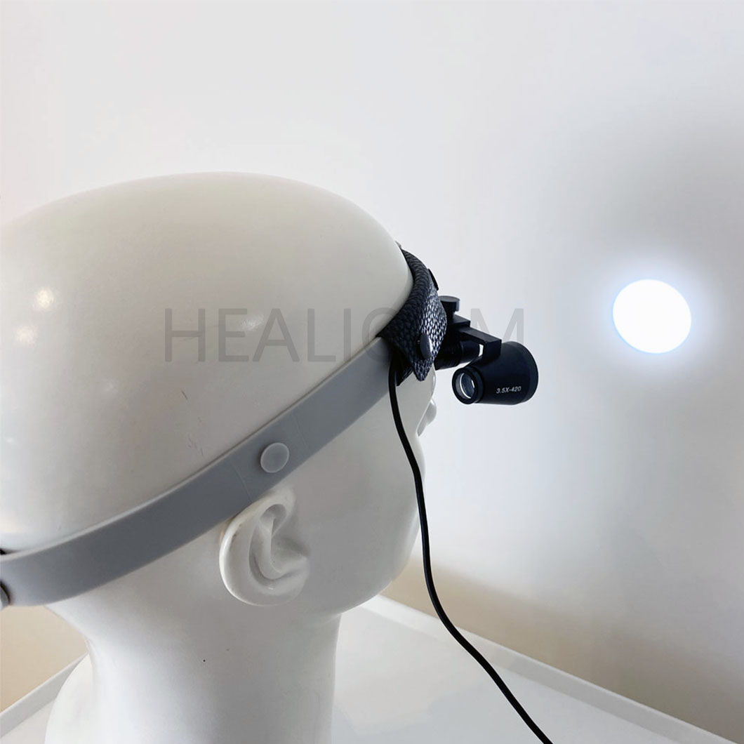 New Design Medical HD Headlight Galileo Glass-frame Type Headband Type Two-way Spiral Magnifier details