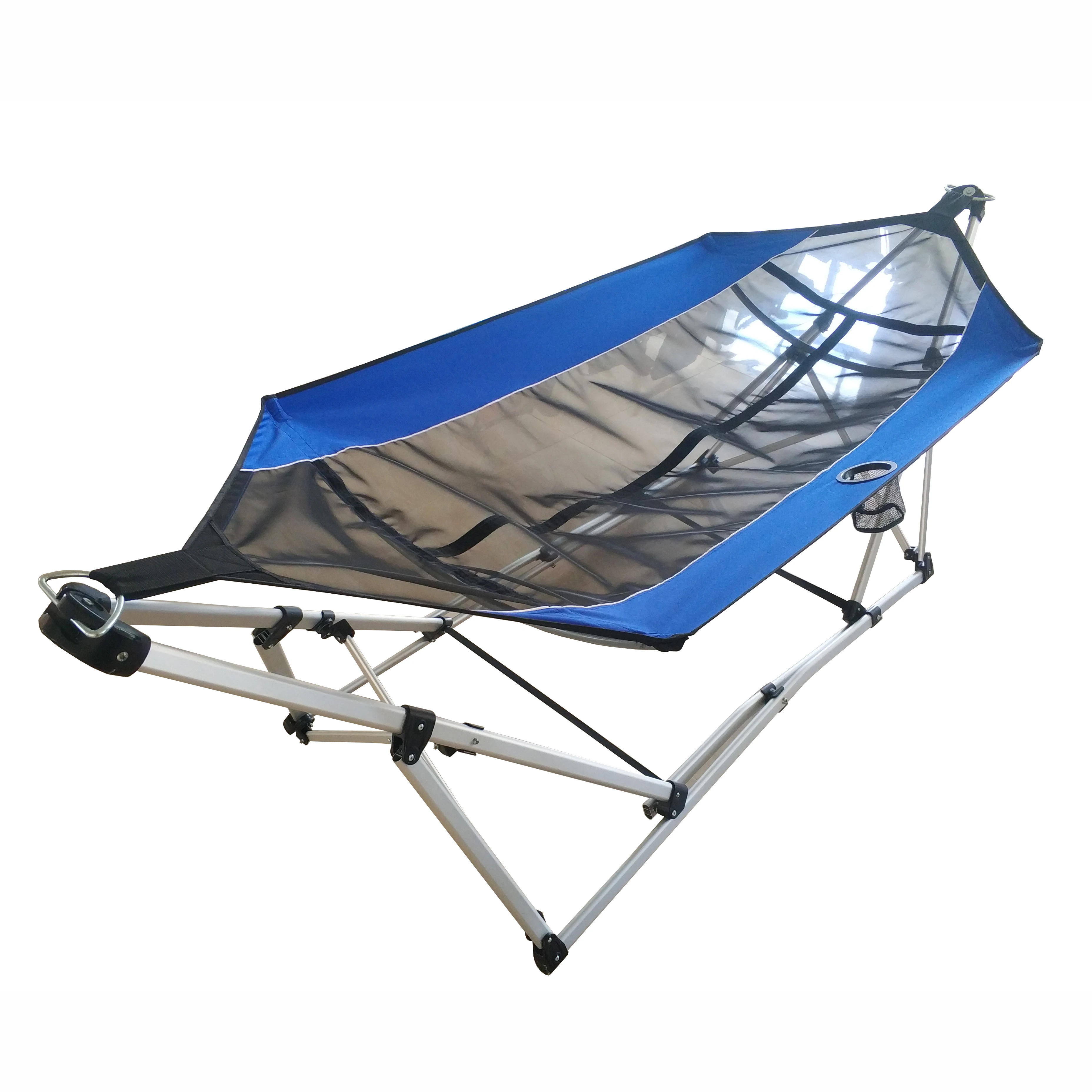 Folding Portable Camping Yard Hammock Bed w/ Aluminum Frame & Carrying Bag 