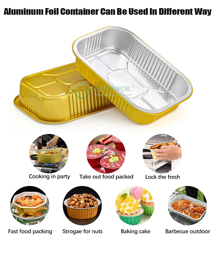 Packing Products Food Ecofriendly Disposable Aluminum Foil Containers
