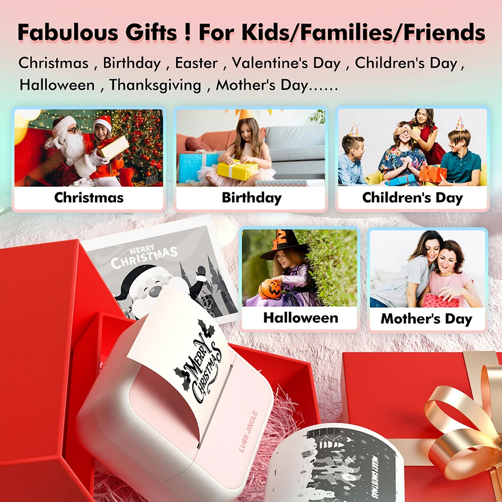 Custom Private Fashion Logo Mini Handheld Printer Portable 58mm Photo Label Mobile Sticker Thermal Printer for Kids Study factory