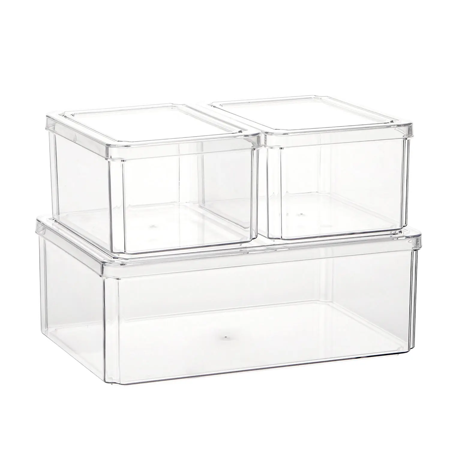 Kitchen Clear Pet Food Fruits And Vegetable Plastic Storage Bin Airtight Freezer Ref Fridge