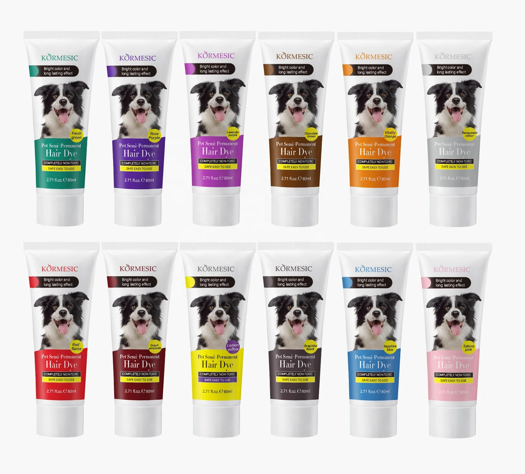 Private Label KORMESIC Bright Cool and Long Lasting Effect Pet Semi-Permanent Safe Easy to Use Hair Dye