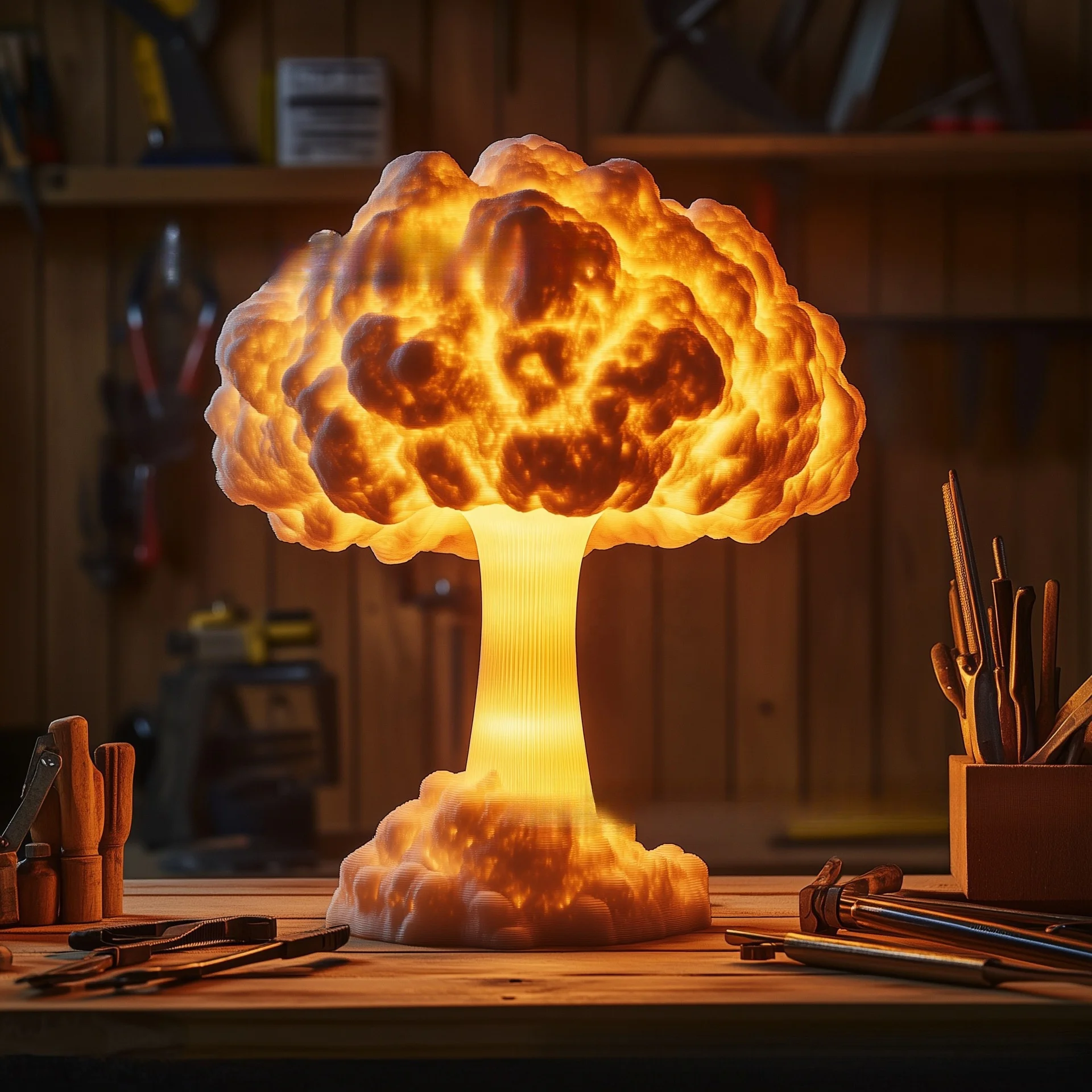 2025 Unique Design Table Lamp Modern LED Mushroom Cloud Bedroom Table Lamp New Design Atomic Bomb Explosion Cloud Night Light