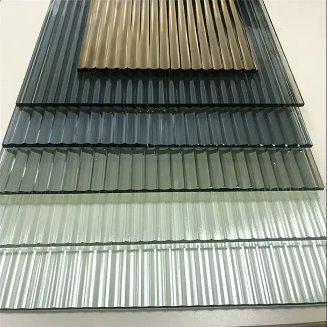 Moru Tinted Patterned Glass Toughened Fluted for Bath Kitchen Living Room Hotel Villa & Supermarket Application Hollow Structure
