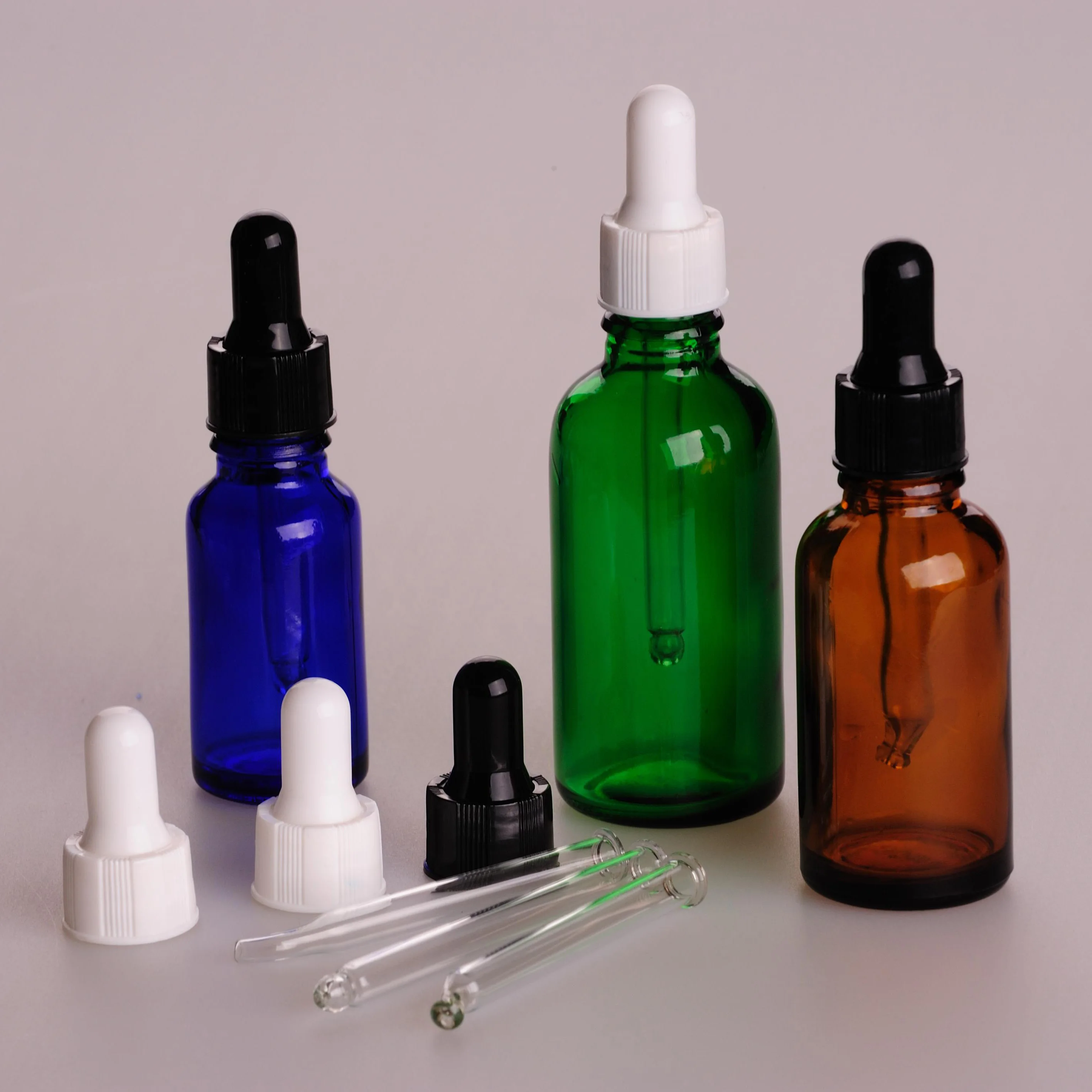 High Quality Amber 5ml  10ml 20ml 30ml 50ml 100ml Essential Oil Glass Dropper Bottle with Glass Pipette Dropper Cap