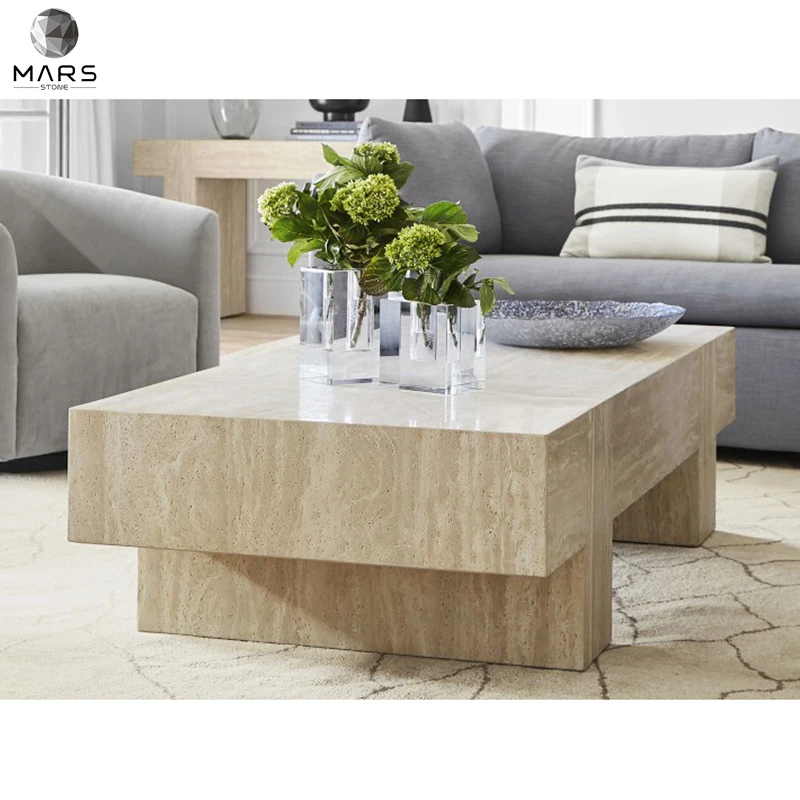 New Arrival Design Travertine Nice Coffee Table  Plinth Side Table Countertop for Hotel