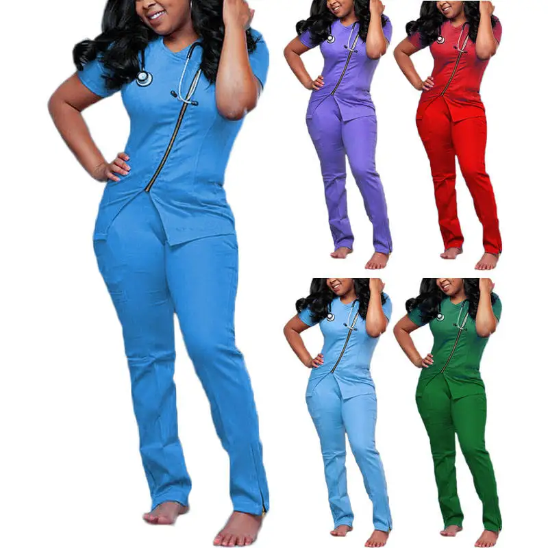 Hospital Uniform Women Sets Stylish Uniforms Designer Zipper Medical  Nursing Jogger Scrubs - China Jogger Scrub Se and Zipper Scrub Sets price