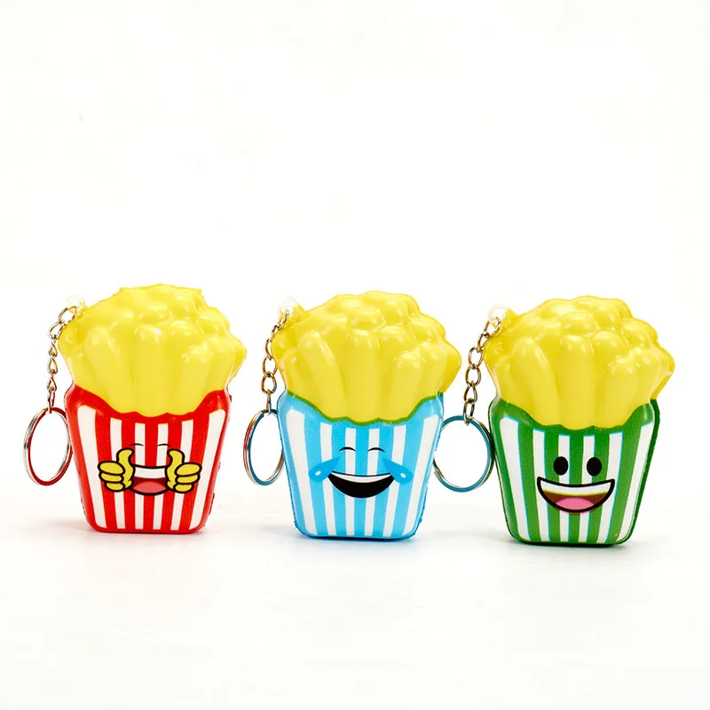Mini Squishy Fast Food Keychain Toy Slow Rise Stress Relief Toys