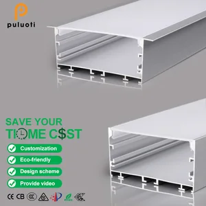 PULUOTI 1M Aluminum Alloy Linear Lamp LED for Office Decorations Square Pattern Surface Recessed Conveniently Joined Large Light