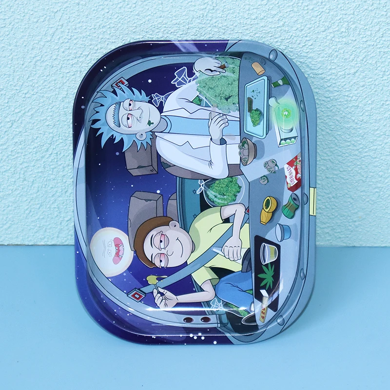 Custom Raw Serving Tray Weed Metal Rolling Tray Set Mold With Magnetic Lid And Grinder