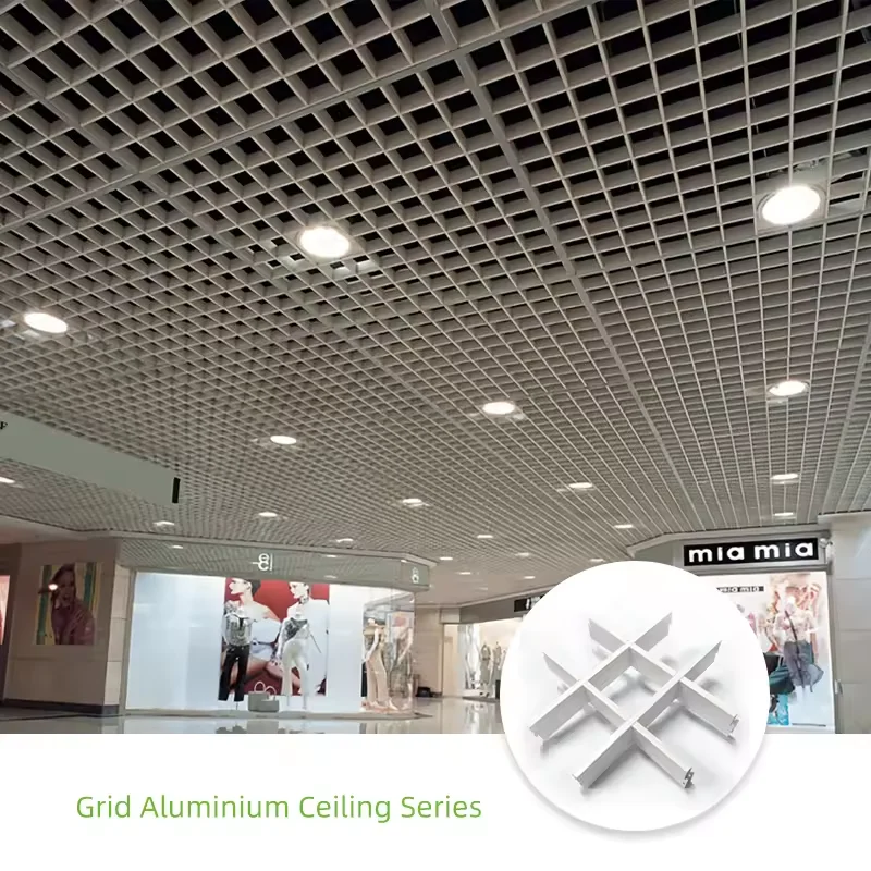 Aluminium Open Cell Grid Ceiling Designs