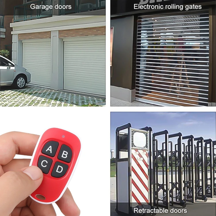 433mhz 4 Button Keyfob Replacement Rf Door Remote Control Duplicator for Garage Door