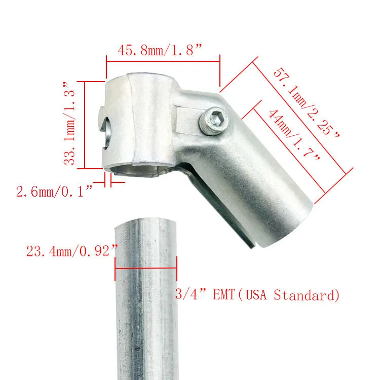 3/4" Pipe fitting 45 Degree Structural Pipe Connector USA Standard Electrical Metallic Tubing 90 Degree EMT Connector factory