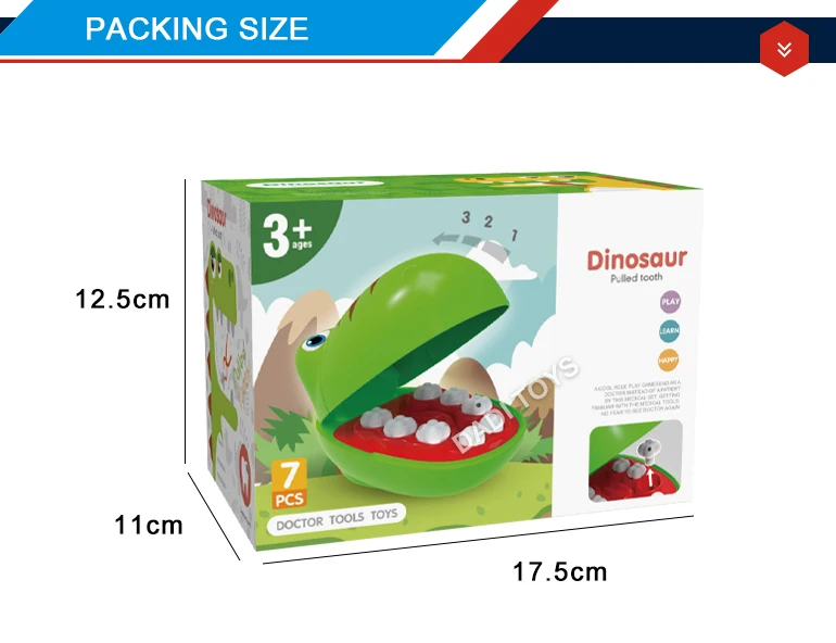 2023 Children Role-play Learning Toy Dinosaur Model Dentist Toy Set 7 ...