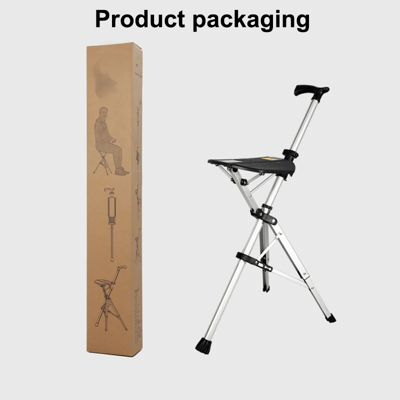 High Quality Custom Aluminum Alloy Portable Folding Walking Sticks Cane With Seat Adjustable