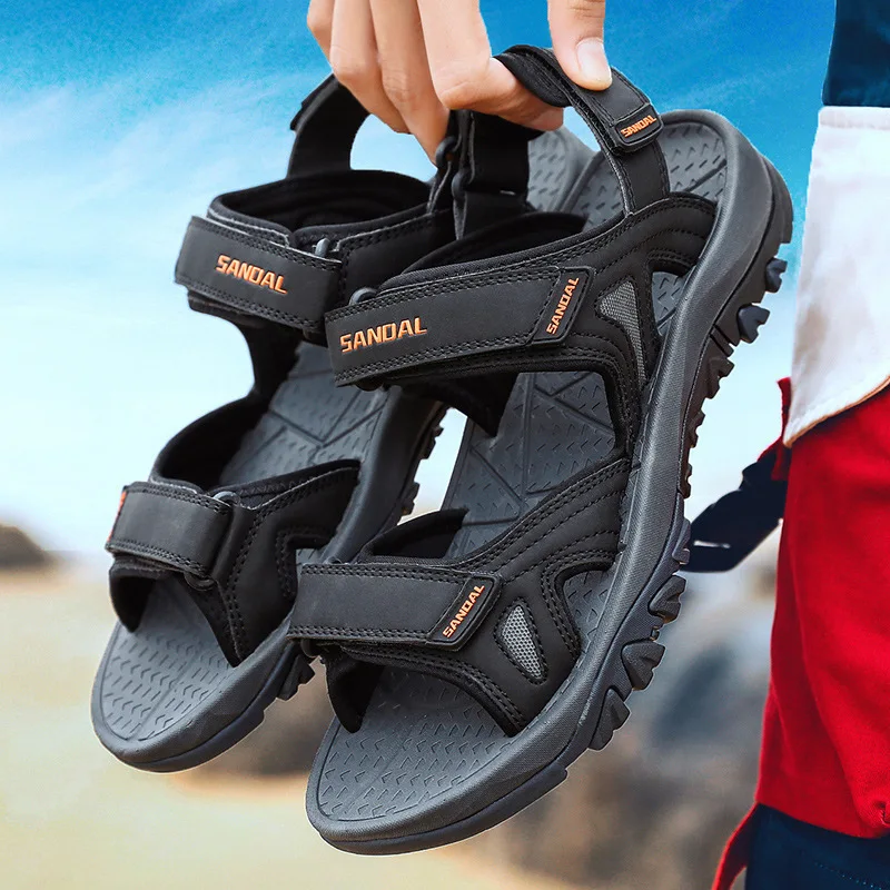 Dropship Plus Size Men Shoes Leather Stitching Sock Mouth Mens Sandals  Summer Soft Non-slip Gladiator Sandals Men Hiking Beach Sandals to Sell  Online at a Lower Price