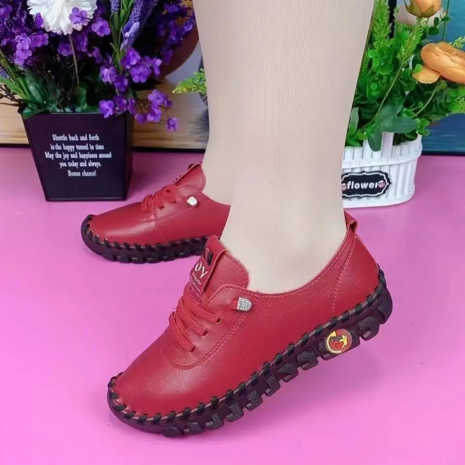 New Casual Soft Sole Single Shoes Breathable Retro Comfortable Mom ...